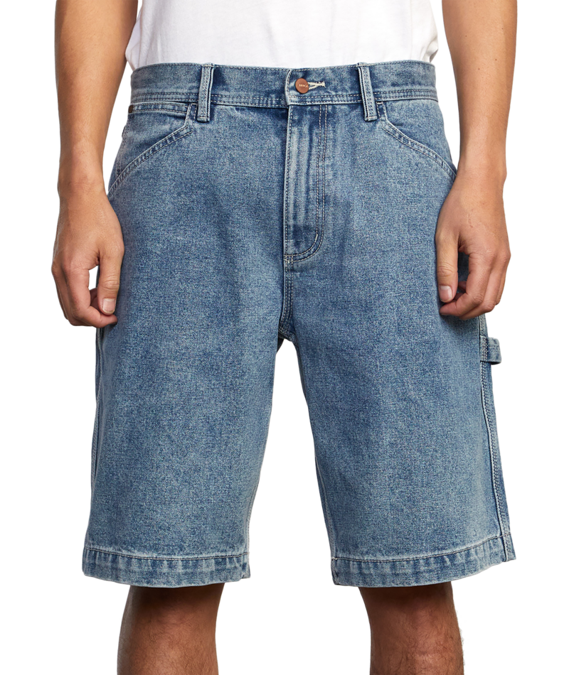 Broken twill denim cargo top shorts