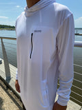 Men's Brackish Waters Stratus LS Hooded Performance Knit | White