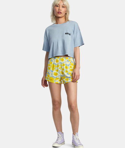 Women's RVCA Hookah Snail Boyfriend Crop 2 | Dusty Blue